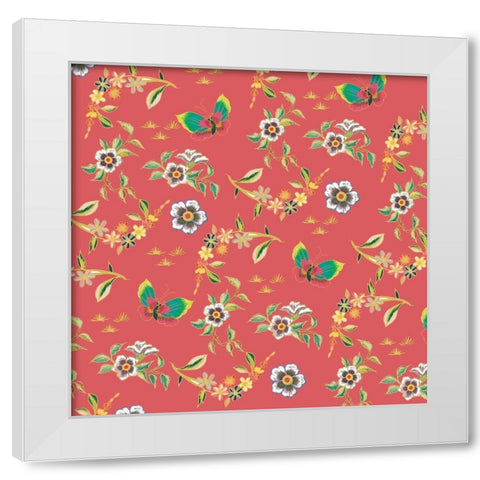 Kimono Quilt Toss 3 White Modern Wood Framed Art Print by Allen, Candace