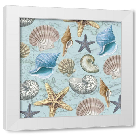 By The Sea Shells 1 White Modern Wood Framed Art Print by Allen, Candace