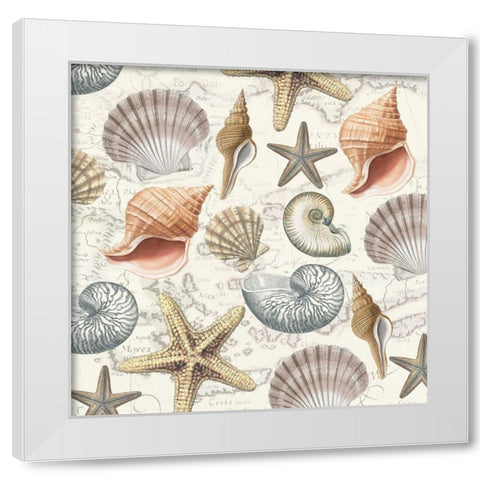 By The Sea Shells 2 White Modern Wood Framed Art Print by Allen, Candace