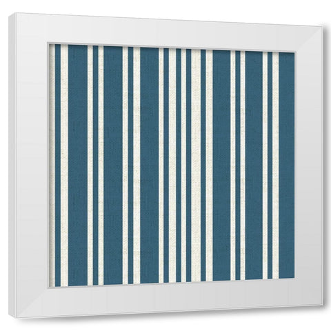 By The Sea Stripeez 1 White Modern Wood Framed Art Print by Allen, Candace