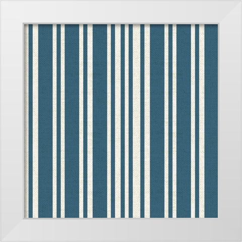 By The Sea Stripeez 1 White Modern Wood Framed Art Print by Allen, Candace