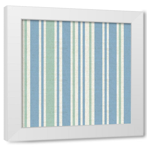 By The Sea Stripeez 2 White Modern Wood Framed Art Print by Allen, Candace