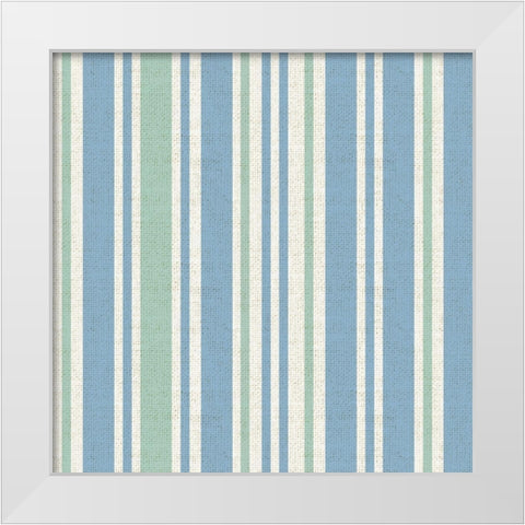 By The Sea Stripeez 2 White Modern Wood Framed Art Print by Allen, Candace