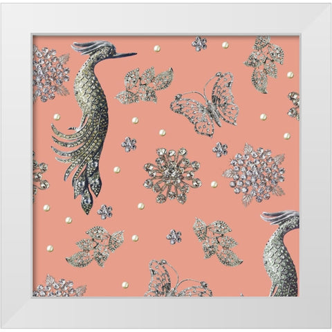 Gem Brooch 2 White Modern Wood Framed Art Print by Allen, Candace