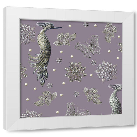 Gem Brooch White Modern Wood Framed Art Print by Allen, Candace