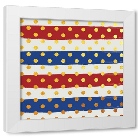 Stripe Coordiate 1 White Modern Wood Framed Art Print by Lula Bijoux and Company