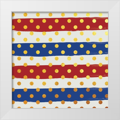 Stripe Coordiate 1 White Modern Wood Framed Art Print by Lula Bijoux and Company