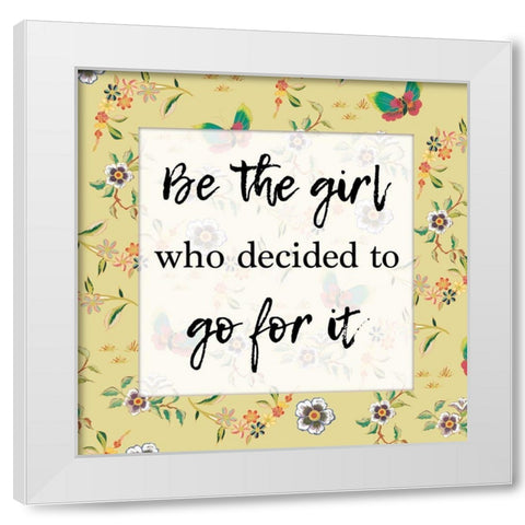 Go For It 3 White Modern Wood Framed Art Print by Lula Bijoux and Company