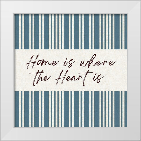 Home is Where White Modern Wood Framed Art Print by Lula Bijoux and Company