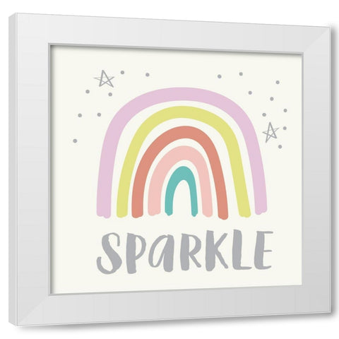 Sparkle White Modern Wood Framed Art Print by Lula Bijoux and Company