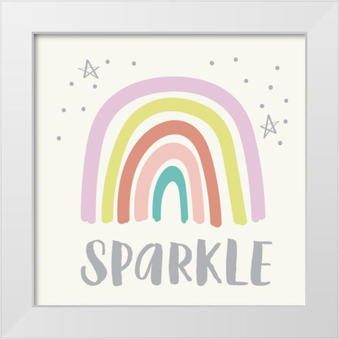 Sparkle White Modern Wood Framed Art Print by Lula Bijoux and Company