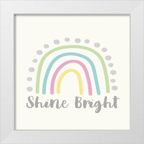 Rainbow 1 White Modern Wood Framed Art Print by Lula Bijoux and Company