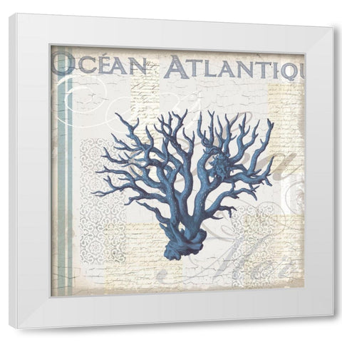 Coastal Coral White Modern Wood Framed Art Print by Lula Bijoux and Company