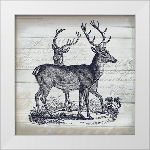 Wandering White Modern Wood Framed Art Print by Lula Bijoux and Company