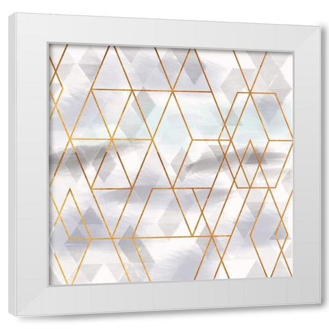 Mettalic Refection White Modern Wood Framed Art Print by Lula Bijoux and Company