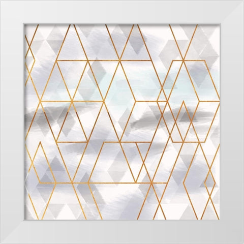 Mettalic Refection White Modern Wood Framed Art Print by Lula Bijoux and Company