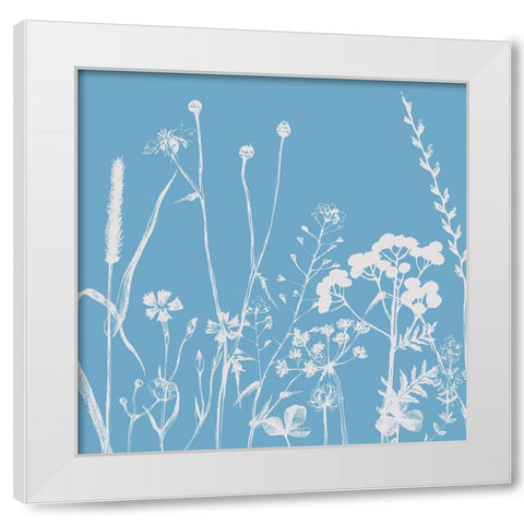 Blue Spray 3 White Modern Wood Framed Art Print by Lula Bijoux And Company
