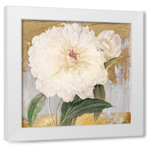 Metallic Floral Glory White Modern Wood Framed Art Print by Lula Bijoux and Company
