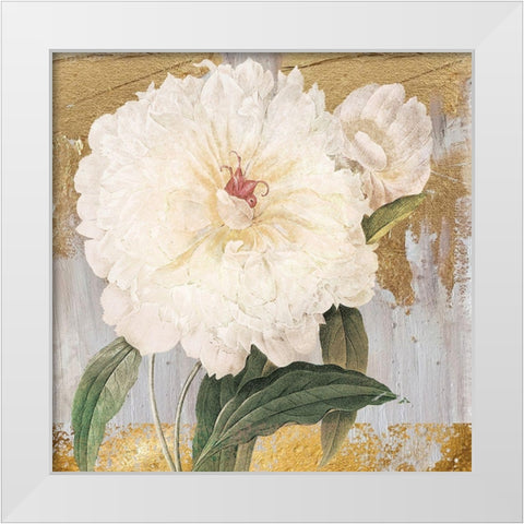Metallic Floral Glory White Modern Wood Framed Art Print by Lula Bijoux and Company