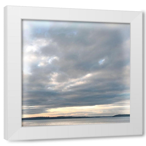 Misty Seas White Modern Wood Framed Art Print by Lula Bijoux and Company