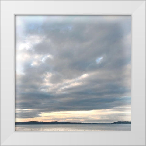 Misty Seas White Modern Wood Framed Art Print by Lula Bijoux and Company