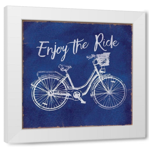 Enjoy The Ride White Modern Wood Framed Art Print by Lula Bijoux and Company