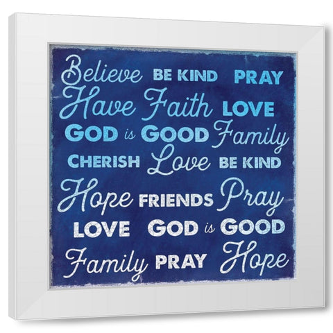 Gods Words 1 White Modern Wood Framed Art Print by Lula Bijoux and Company