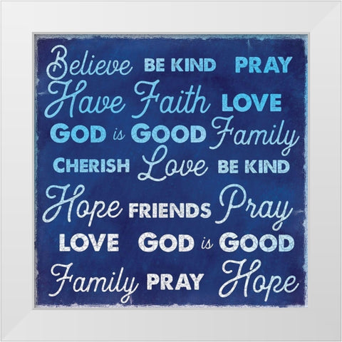 Gods Words 1 White Modern Wood Framed Art Print by Lula Bijoux and Company