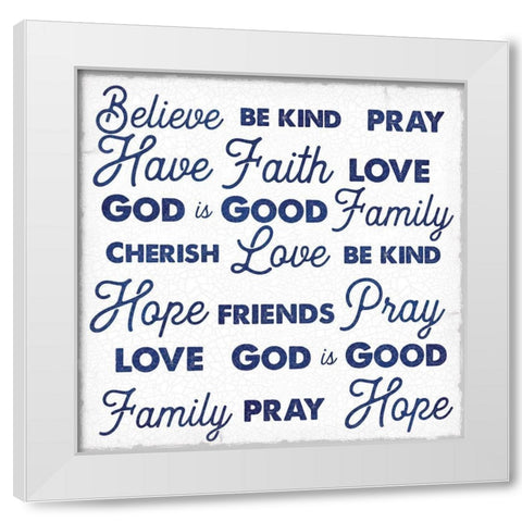 Gods Words 2 White Modern Wood Framed Art Print by Lula Bijoux and Company