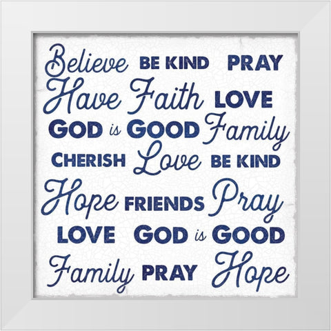 Gods Words 2 White Modern Wood Framed Art Print by Lula Bijoux and Company