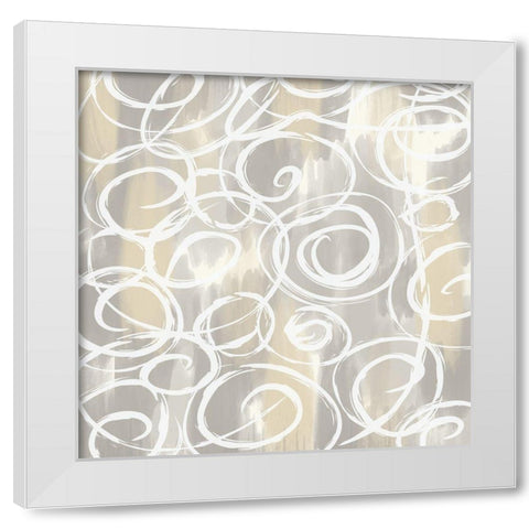 Clean Slate Curves White Modern Wood Framed Art Print by Lula Bijoux and Company