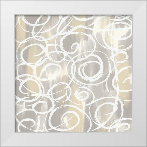 Clean Slate Curves White Modern Wood Framed Art Print by Lula Bijoux and Company