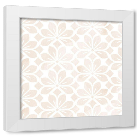 Modern Minimal Pattern White Modern Wood Framed Art Print by Lula Bijoux and Company