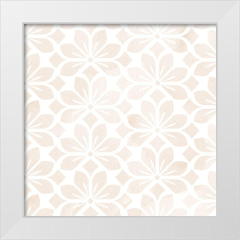 Modern Minimal Pattern White Modern Wood Framed Art Print by Lula Bijoux and Company