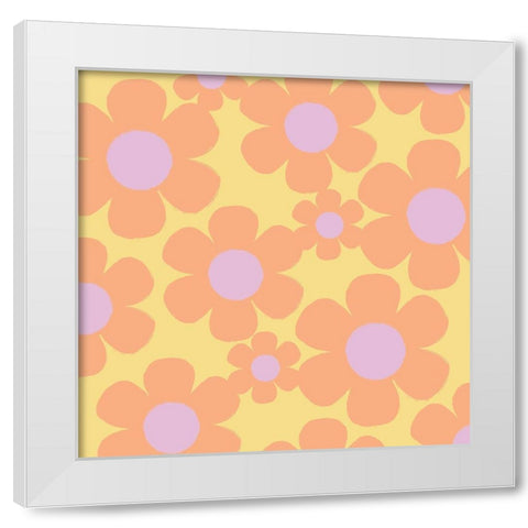 Happy Floral 2 White Modern Wood Framed Art Print by Lula Bijoux and Company
