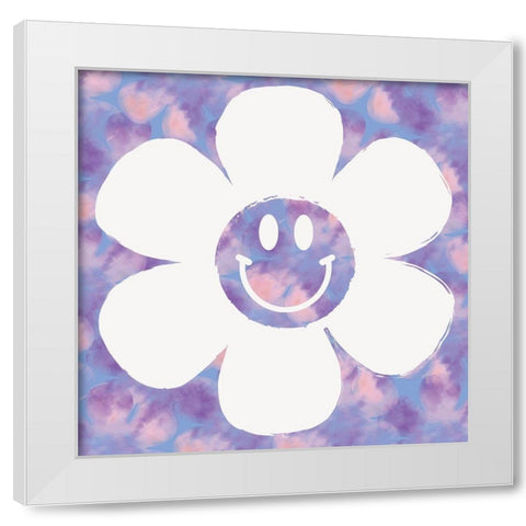 Happy Flower 2 White Modern Wood Framed Art Print by Lula Bijoux and Company