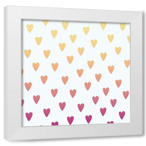 Heart Ombre White Modern Wood Framed Art Print by Lula Bijoux and Company