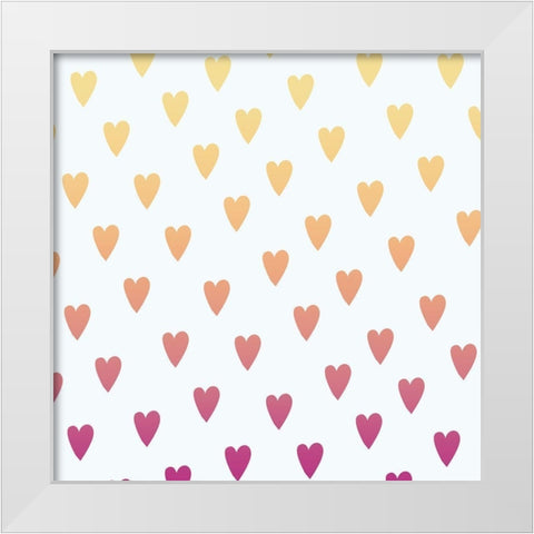 Heart Ombre White Modern Wood Framed Art Print by Lula Bijoux and Company