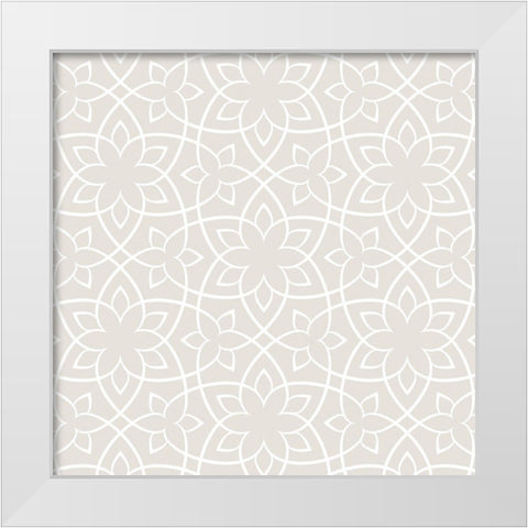Beige Tile White Modern Wood Framed Art Print by Lula Bijoux and Company