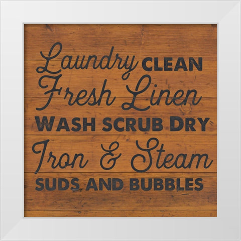 Laundry Words 2 White Modern Wood Framed Art Print by Lula Bijoux And Company