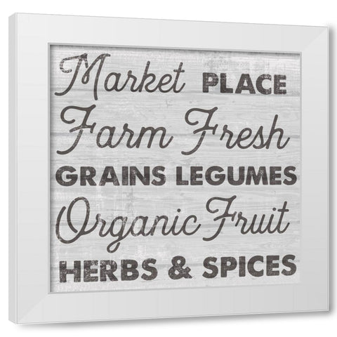 Farm Fresh White Modern Wood Framed Art Print by Lula Bijoux And Company