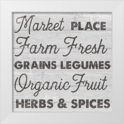 Farm Fresh White Modern Wood Framed Art Print by Lula Bijoux And Company