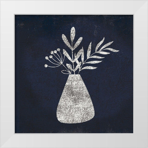 Vase White Modern Wood Framed Art Print by Lula Bijoux And Company