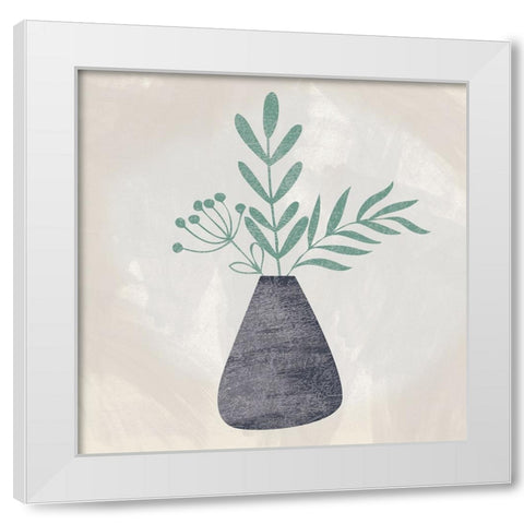 Botanical Vase 1 White Modern Wood Framed Art Print by Lula Bijoux And Company
