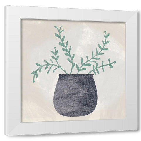 Botanical Vase 2 White Modern Wood Framed Art Print by Lula Bijoux And Company