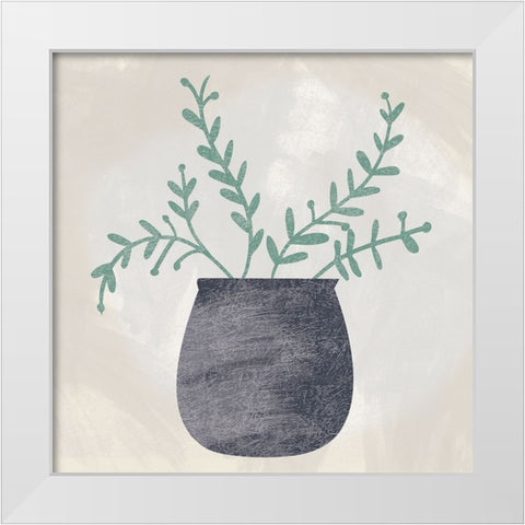 Botanical Vase 2 White Modern Wood Framed Art Print by Lula Bijoux And Company