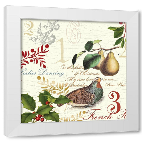 12 Days White Modern Wood Framed Art Print by Lula Bijoux And Company