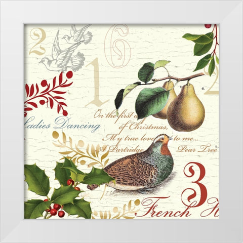 12 Days White Modern Wood Framed Art Print by Lula Bijoux And Company