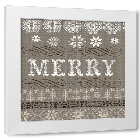 Winter Knits 2 White Modern Wood Framed Art Print by Lula Bijoux And Company