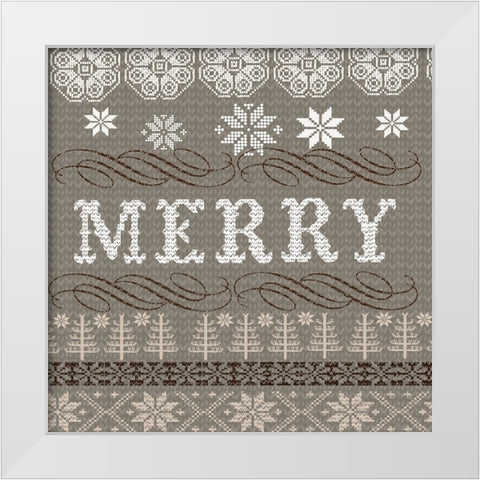 Winter Knits 2 White Modern Wood Framed Art Print by Lula Bijoux And Company